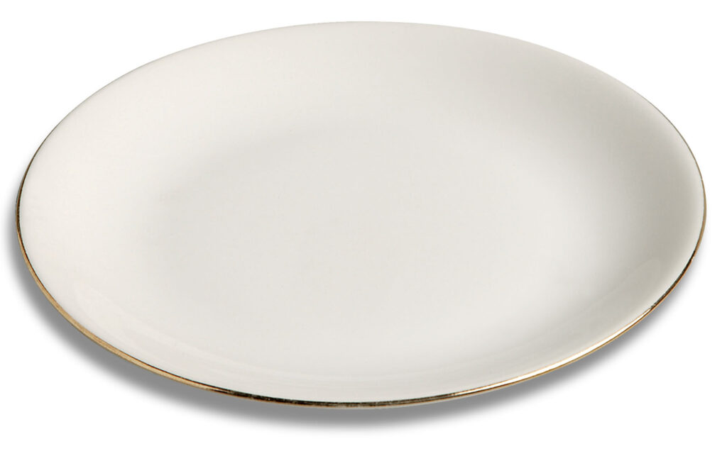 TALLRIK, Guld flat Ø17 cm